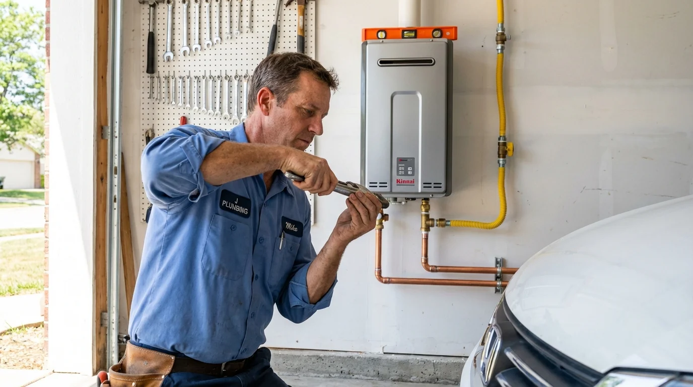 Tankless water heater installation by a Johns Plumbing LLC plumber in Ponca